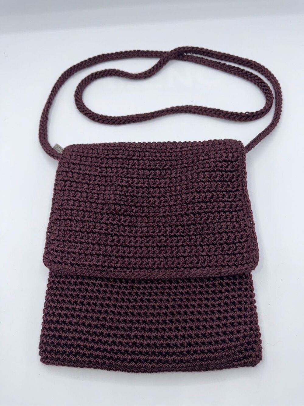 THE SAK Plum Purple Crochet Knit Crossbody Purse